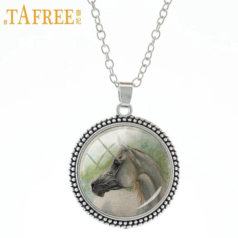 

TAFREE Lifelike Horse Necklace cute animals Stock Vector pendant fashion Vintage send for men women great idea jewelry A08