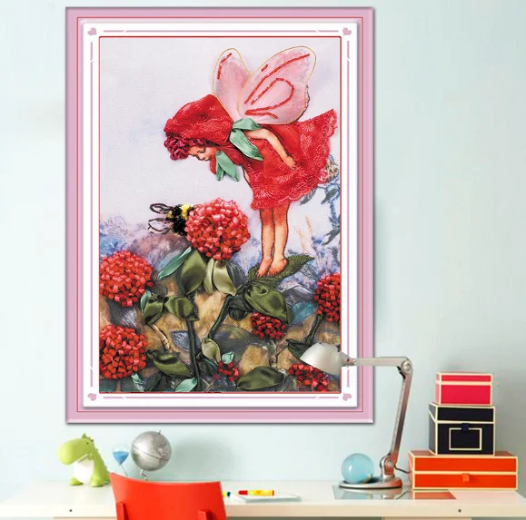 Картина для эльфов 30x20 см|ribbon embroidery kits diy|diy embroiderydecorative decorative |