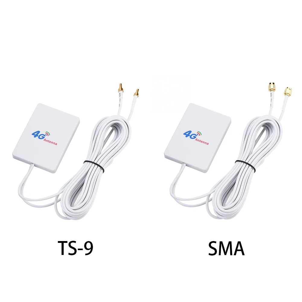 Широкополосный белый TS-9 двойная антенна 28DBI 4G 3g Внешняя сеть wifi мобильный маршрутизатор усилитель кабельного сигнала SMA LTE антенна