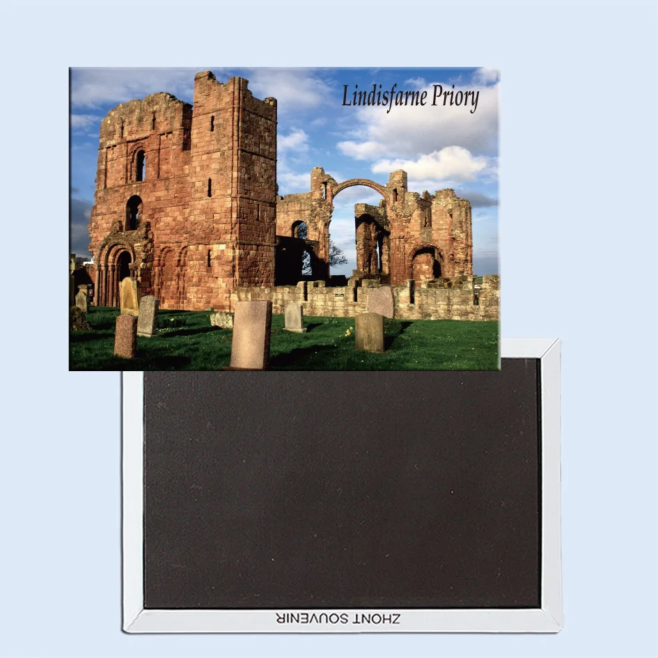

Lindisfarne Priory, Northumberland, England, Magnetic refrigerator stickers, tourist souvenirs, small gifts 24811