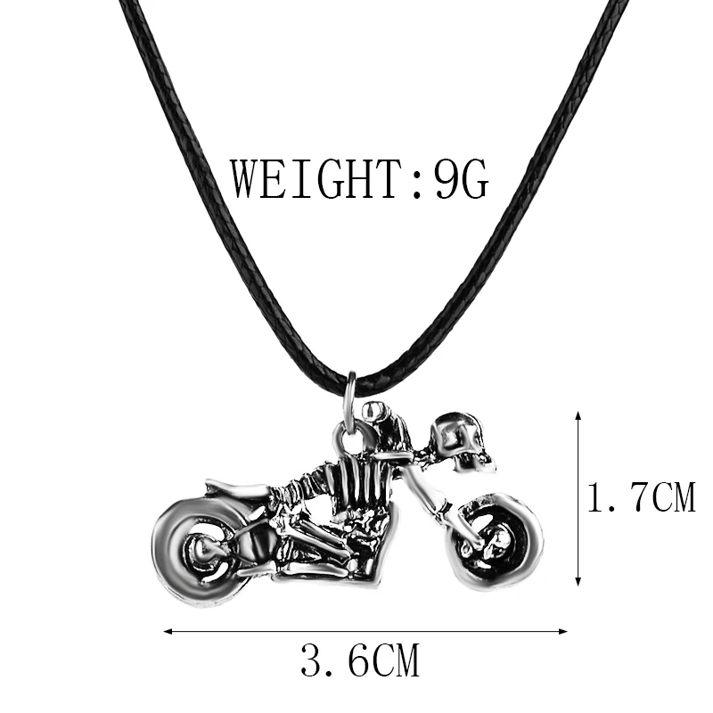 Ожерелье с подвеской в виде черепа для мужчин винтажная модель мотоцикла