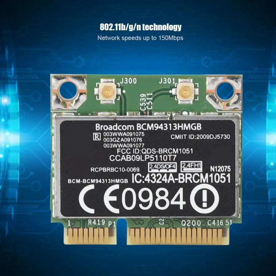 Сетевая карта Bluetooth 2 4G/150M для Broadcom BCM94313HMGB 300M сетевая Bluetooth3.0 PCIE серии HP G4/CQ43|Сетевые