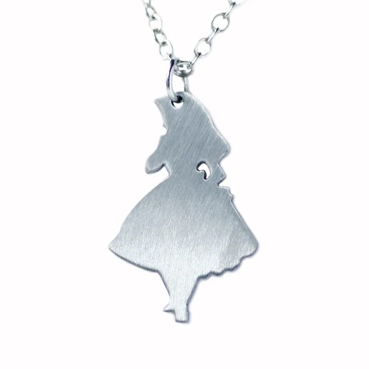 Алиса в стране чудес ожерелье белый кролик Серебряный кулон Девушка Mad Hatter