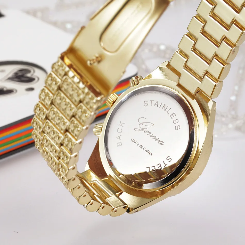 Geneva классические роскошные часы со стразами модные женские часы Reloj Mujer Montre Femme AD