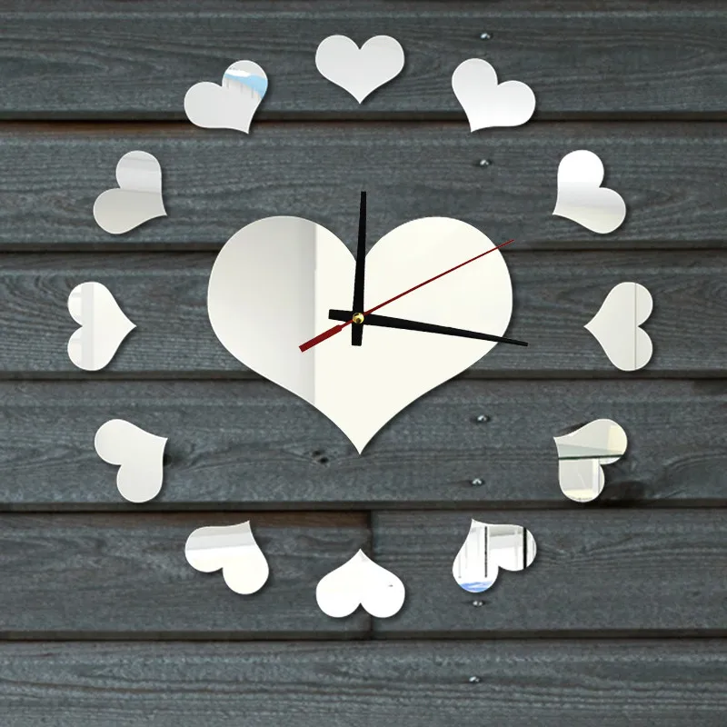 Креативный цветок в форме сердца DIY ТВ настенные часы современный дизайн обои