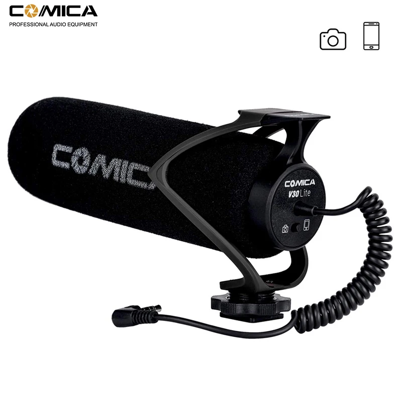 Микрофон Comica CVM-V30 Lite для камеры микрофон записи видео с телефона цифровых
