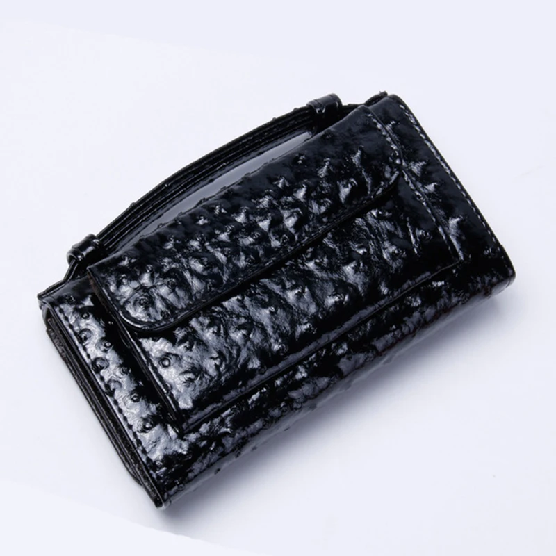 Famous design totes ostrich pattern multi-function wallet solid color long women's Card Holder mobile phone bag | Багаж и сумки