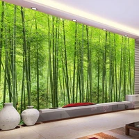 hd green bamboo forest natural landscape photo mural wallpaper living room study setting room backdrop eco friendly wallpaper