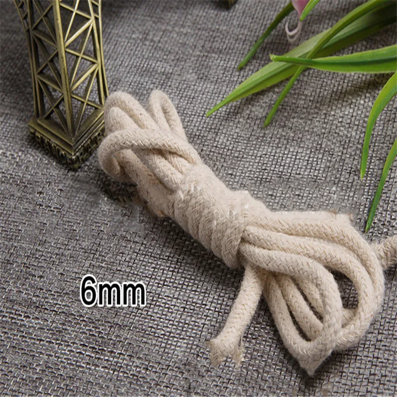 3 х метровая плетеная хлопчатобумажная веревка витая натуральный цвет круглая
