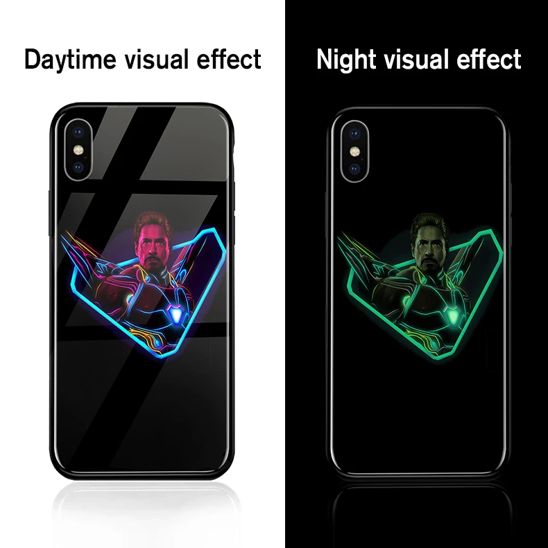 Ciciber Marvel Мстители Железный человек Тор световая крышка чехол для iPhone 6 6S plus 7 7plus 8
