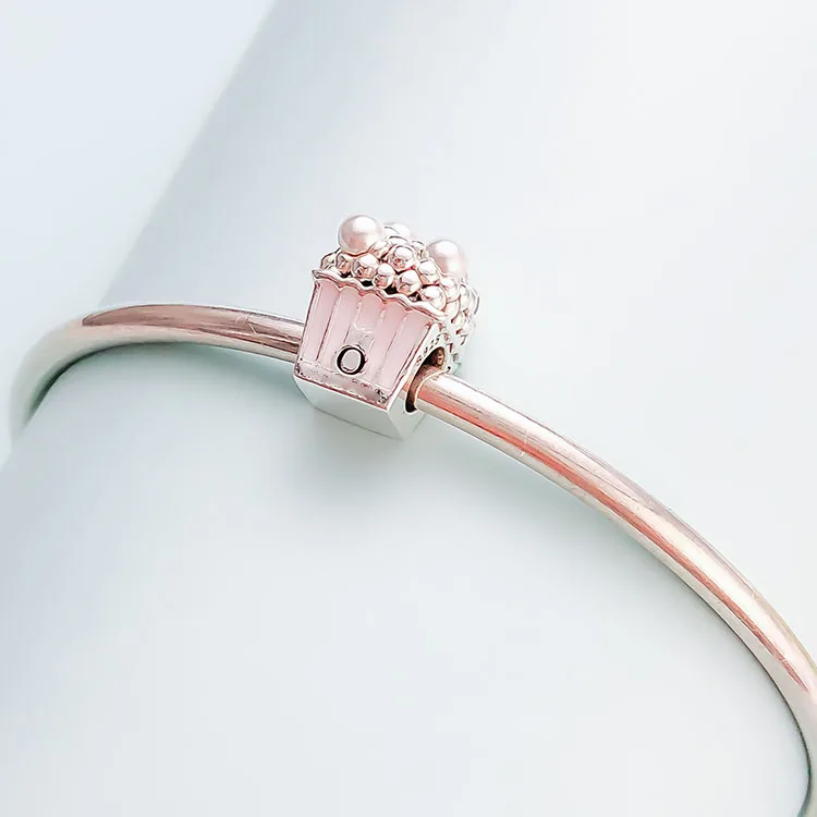 Fit Pandora талисманы браслет стерлингового серебра 925 вкусные попкорн Талисман из бусин ручной работы ювелирные изделия оптом