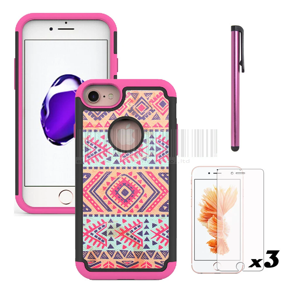 Двухслойный бронированный чехол с племенным тотемным принтом мягкая резиновая и