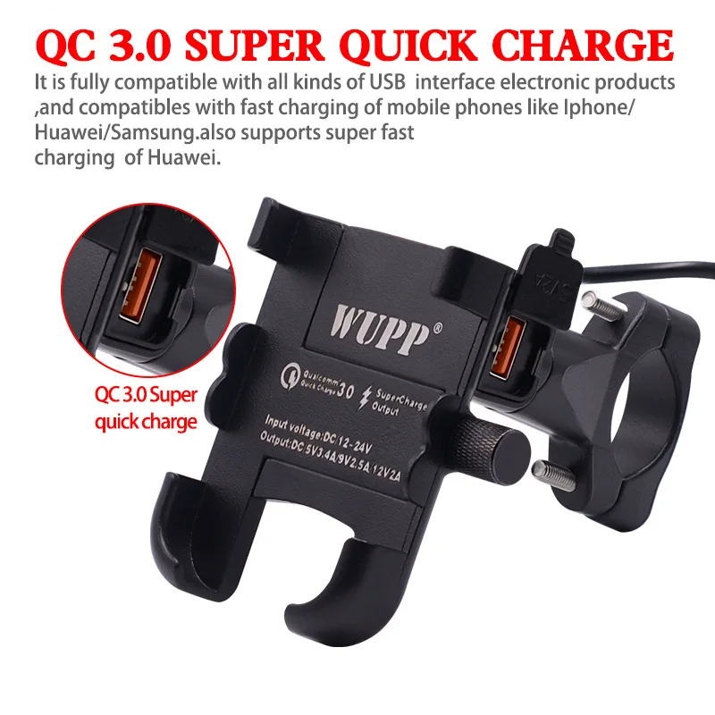 Мотоциклетный Универсальный держатель для телефона из алюминиевого сплава с