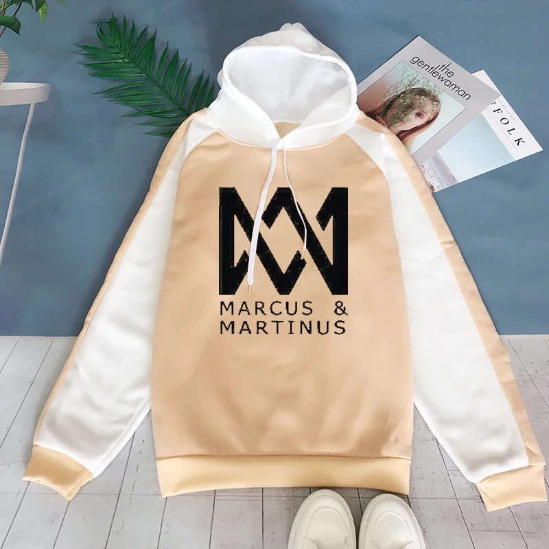 Модная одежда в стиле пэчворк толстовка с капюшоном Marcus & Martinus Moment Tour пуловер топы