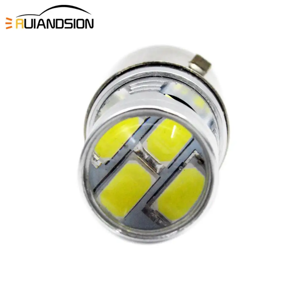 H6 BA20D светодиодный 12 SMD 5730 мотоцикл мото велосипед Скутер ATV Высокий/Низкий биксенон 160lm/480lm фара Лампа 6000K Белый DC 6V 12V