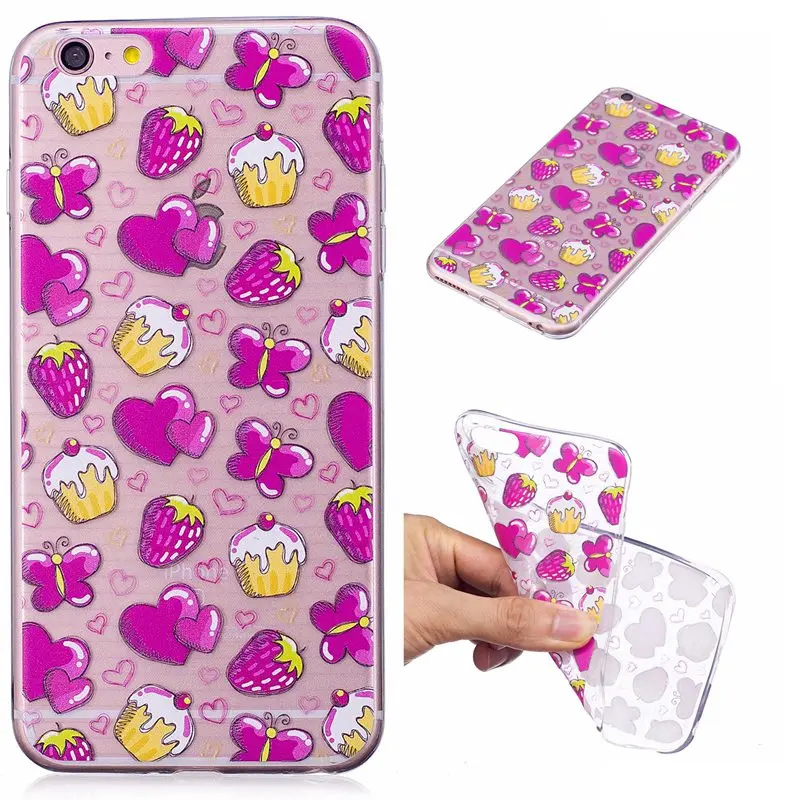 Чехол для iPhone 6 Plus 6S с красочным рисунком прозрачный силиконовый чехол телефона |