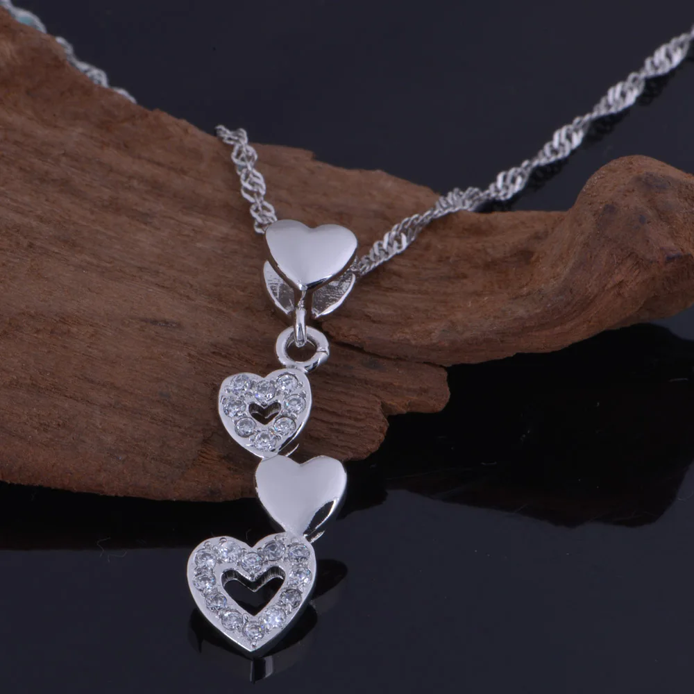 White/Rose GD Plated Necklace Heart Shape Mosaic Crystal Pendant For Valentine's Day Gift | Украшения и аксессуары