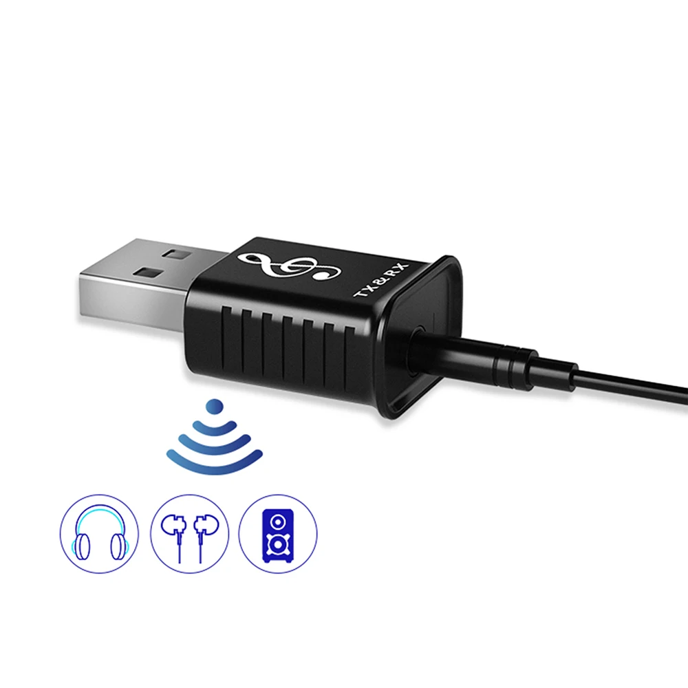 Беспроводной usb приемник Мини bluetooth 5 0 передатчик aux 3 мм аудио кабель для
