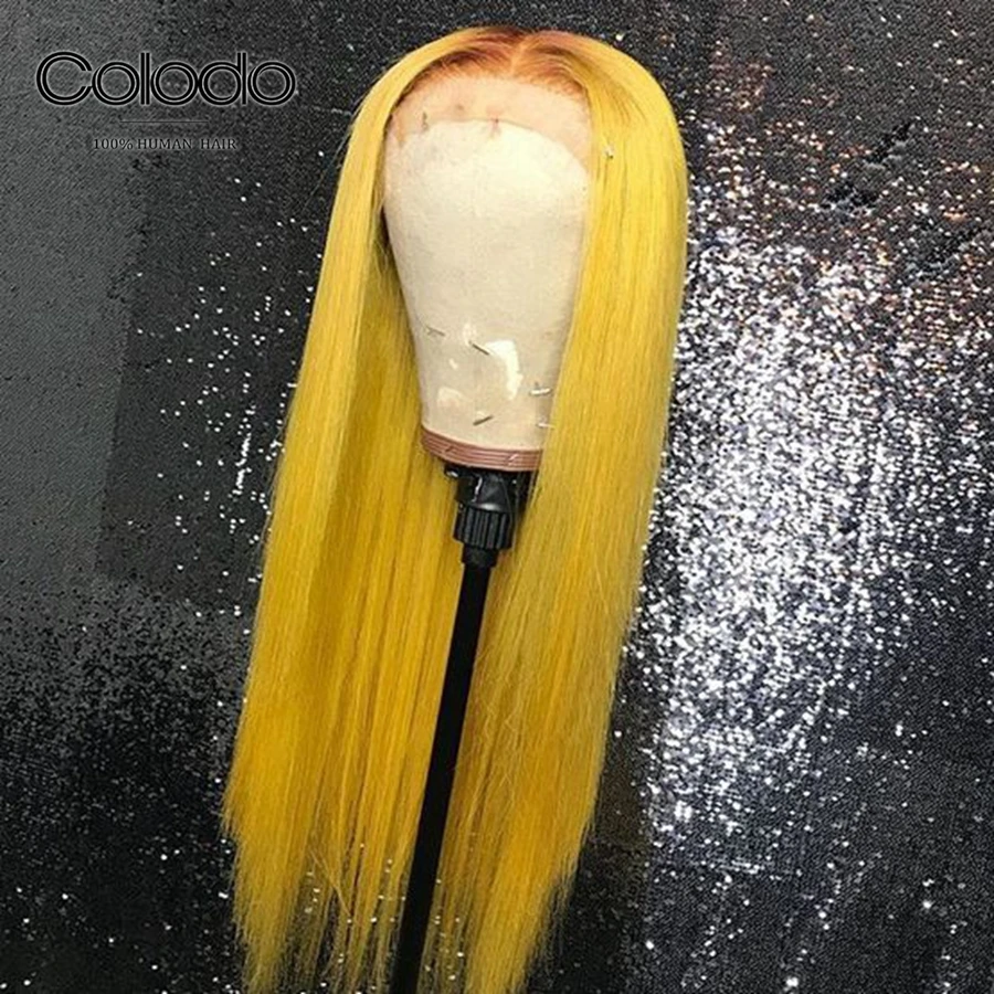 COLODO Ombre русые натуральные волосы парик прямые с волосами младенца Remy бразильские