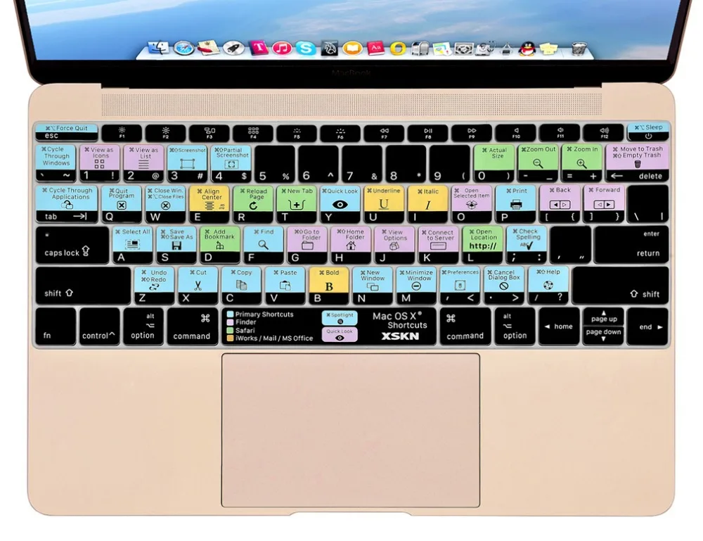 XSKN для Mac OS X Экспресс дизайн горячие клавиши функциональный силиконовый чехол