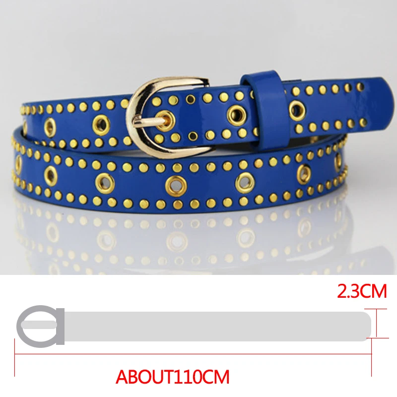 

Punk popular nightclub street dance belt women's pin buckle thin belt fashion hundred matching pants belt luxury belt