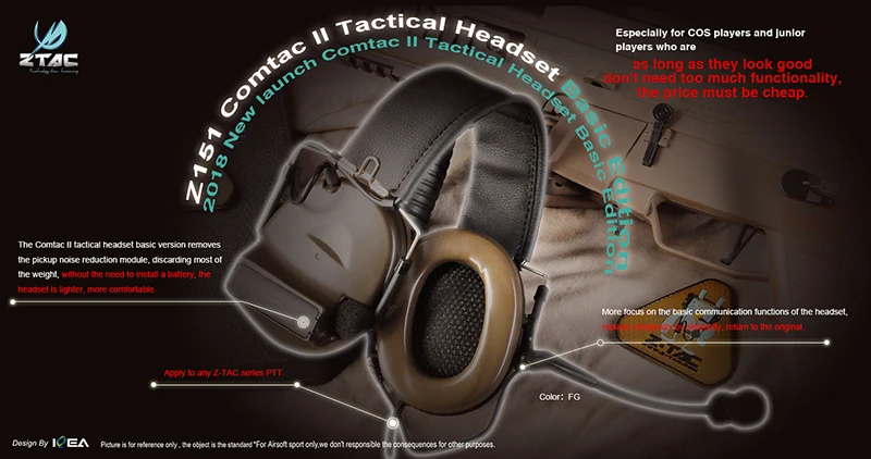 Z-Tactical Softair Comtac II Peltor гарнитура без шумоподавления функция связи Comtac 2 Наушники страйкбол