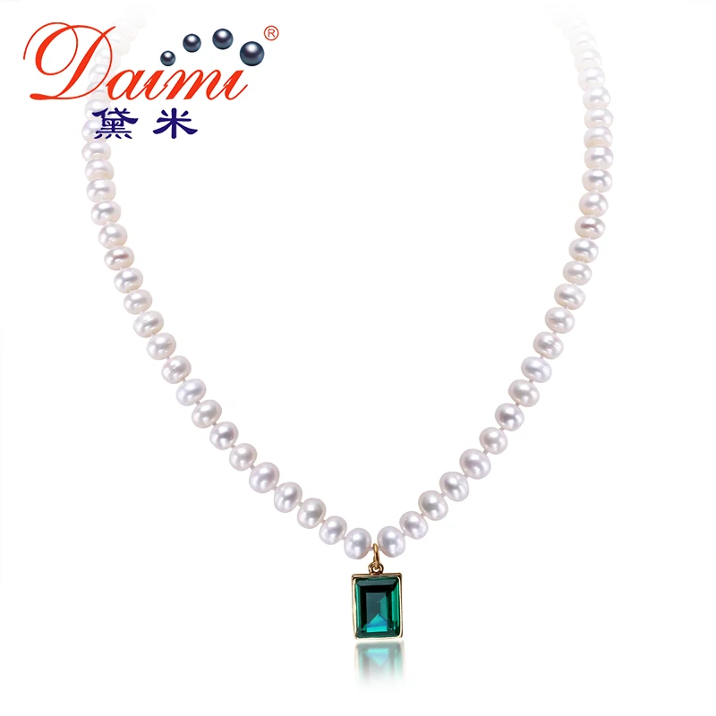 DAIMI ожерелье с натуральным жемчугом ручной работы культивированный жемчуг и