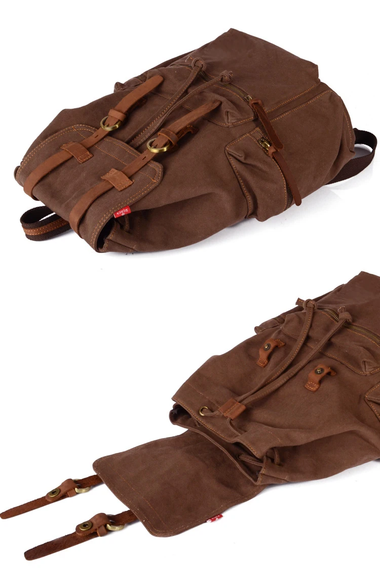 Кожаный рюкзак в стиле милитари Винтажный Мужской школьная сумка для подростков