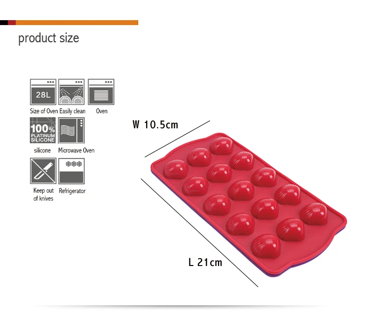 Силиконовые ледяные кубики 15 Форма морской раковины решетки в Форме Розы кружки