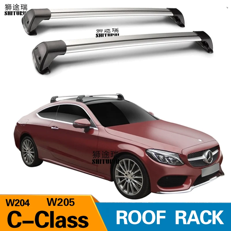 2 шт. для Mercedes-Benz c-класс W205 W204 2007+ багажник на крышу автомобиля специальный алюминиевый сплав ремень Замок Led стрельба стойки CORSS RACK