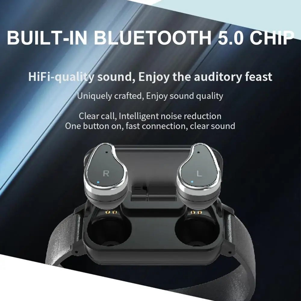 ASKMEER умные часы беспроводные двойные наушники-браслет Bluetooth спортивные для