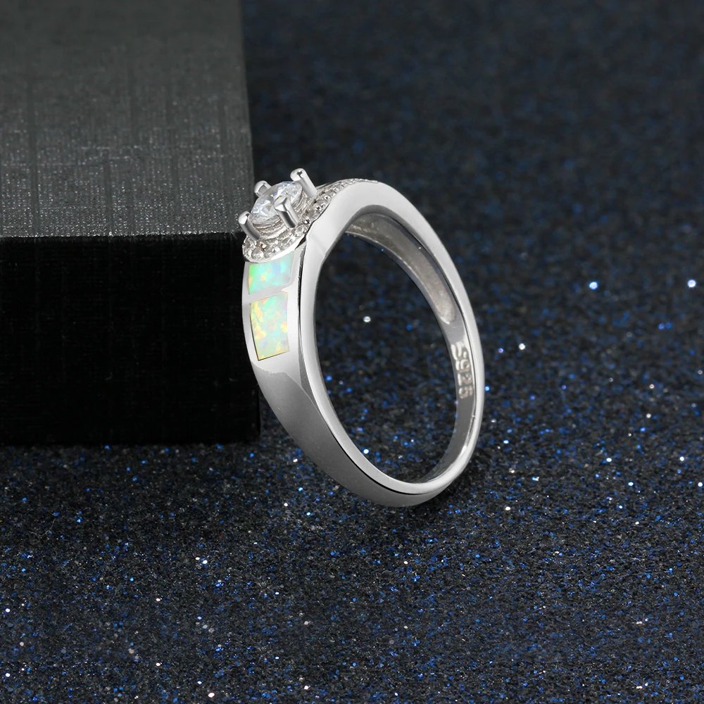 Opal Jewelry 925 Sterling Silver Ring Wedding Accessorise Romantic Style Fashion Gifts For Women ( JewelOra RI102980) | Украшения и