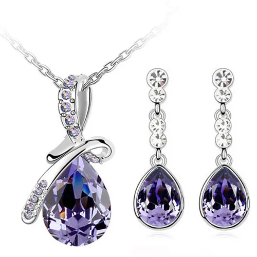 Подвеска с австрийскими кристаллами дропшиппинг ожерелье серьги модные