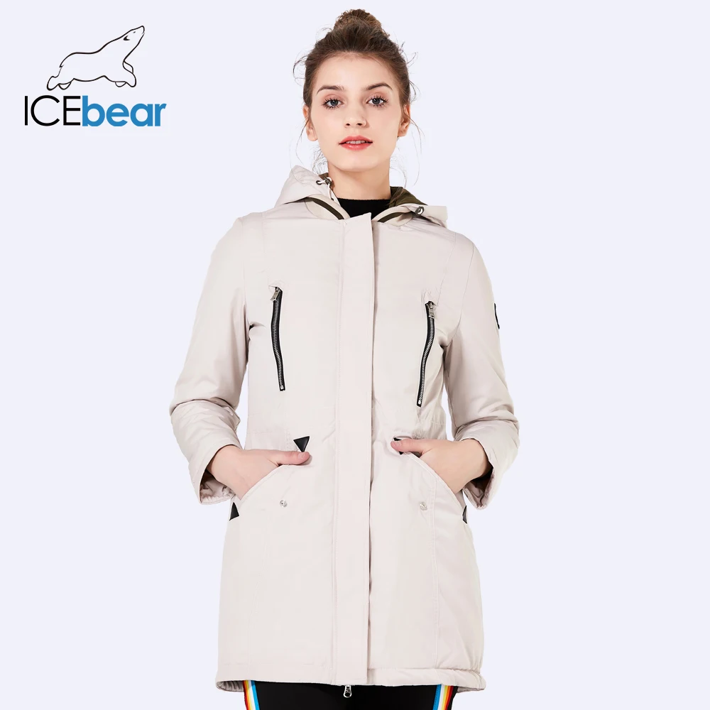 ICEbear 2018 новая брендовая одежда женская весна осень парка Женская Длинная тонкая