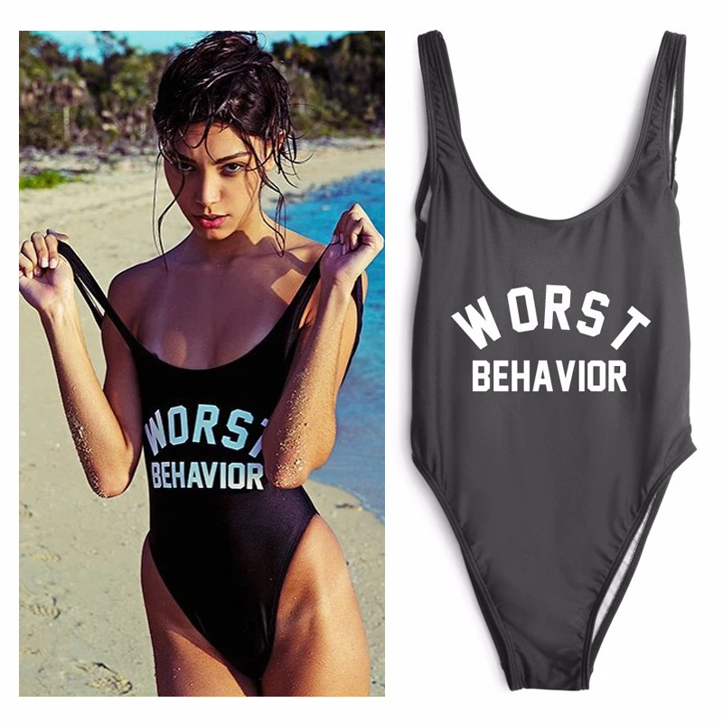 Женский купальник с принтом maillot de bain пикантный слитный глубоким вырезом сзади