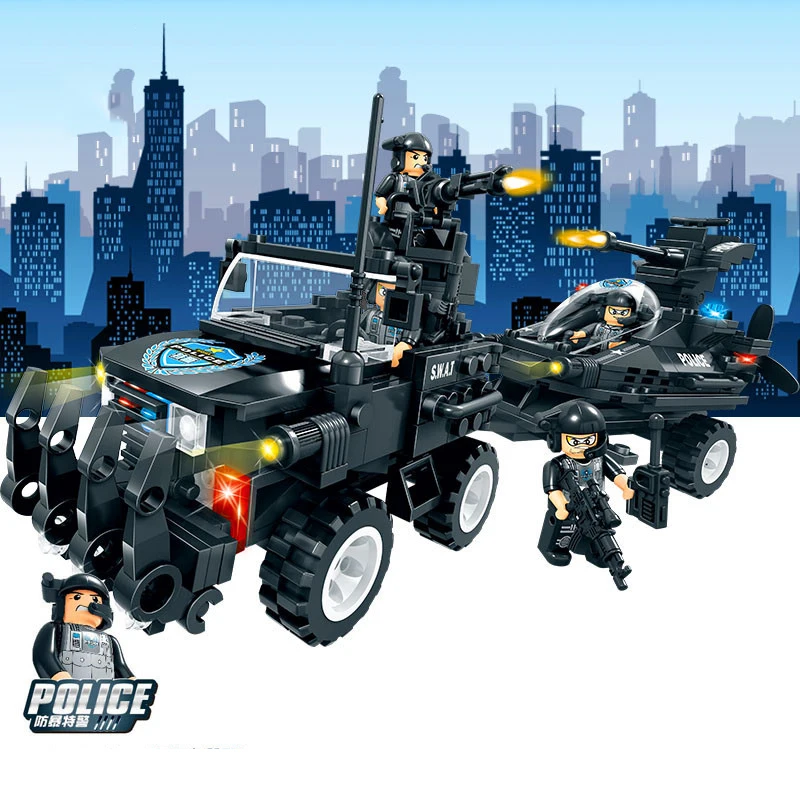 448 шт. детские развивающие строительные блоки игрушки совместимые с LEGO city Special police