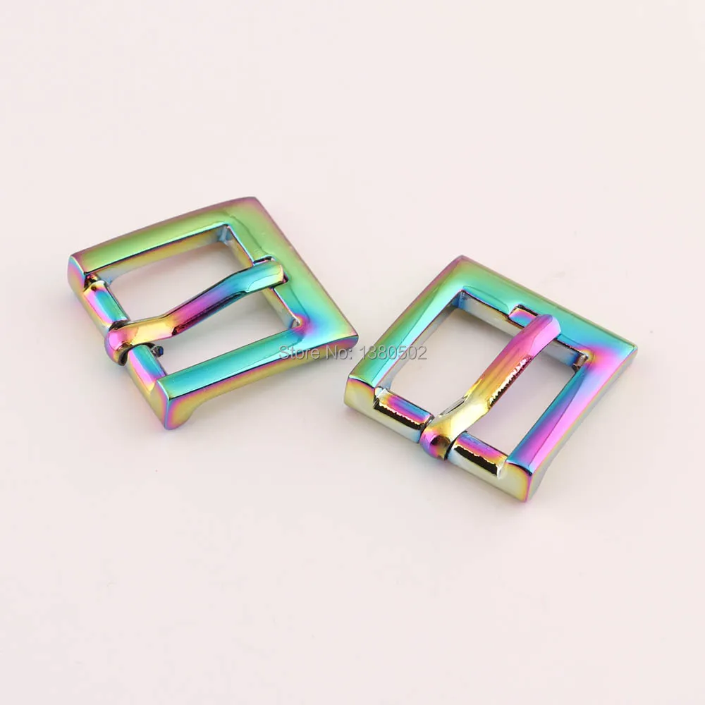 

10pcs/lot 13 mm inner Rainbow Color alloy Belt Buckle pin buckles For garment Belt bag accessories