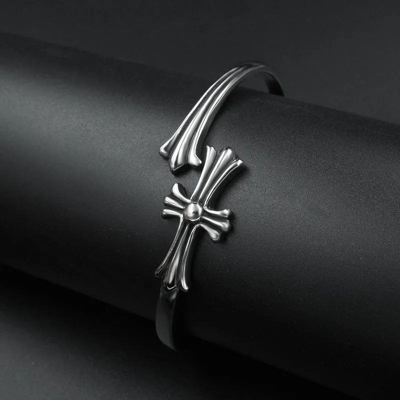 Ювелирные изделия Titanium стальной браслет кросс открытие браслет. Титан стали