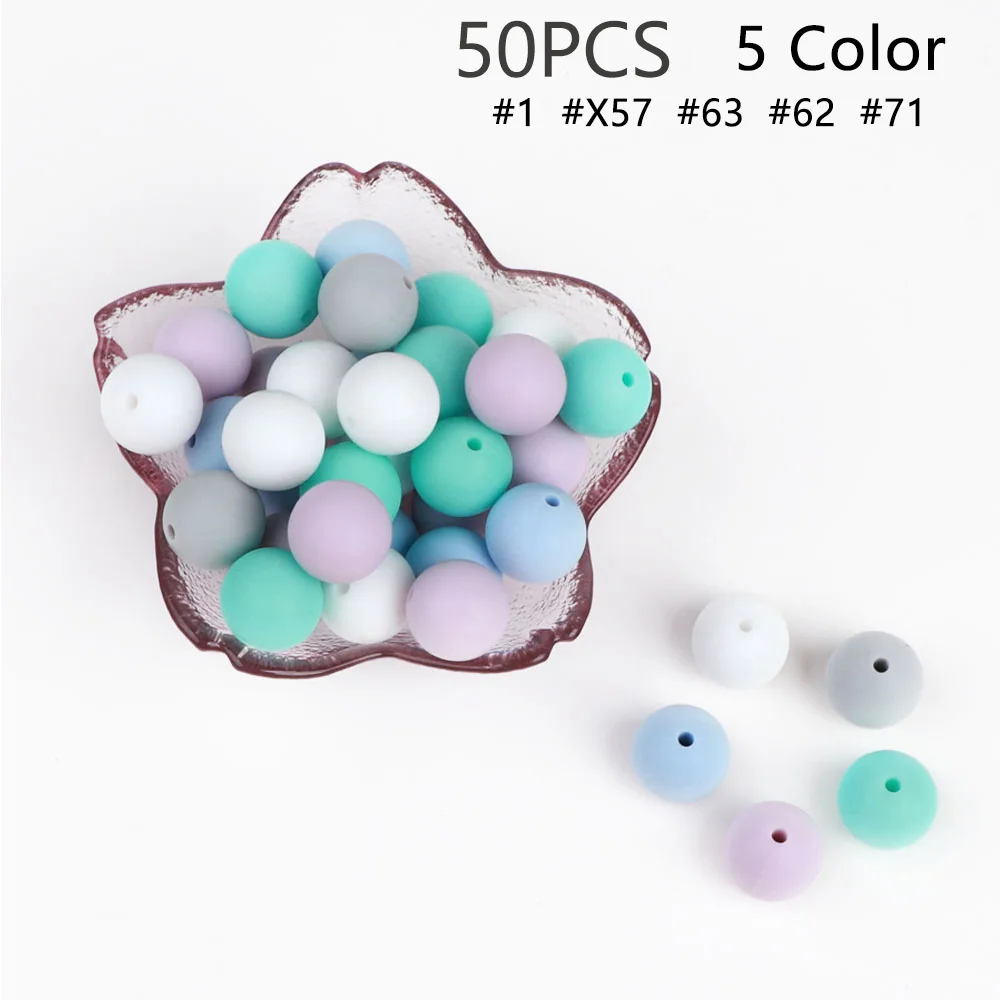 BPA Free Koala Baby Teether Silicone Beads For DIY Teething Necklace Gift Nurs Accessories Food Grade Silicone Teether Rodents - Цвет: G5-12MM