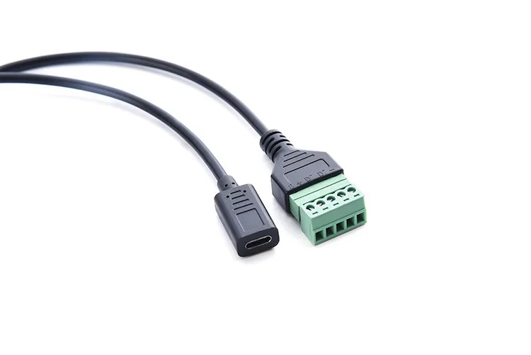 10 шт./лот USB C 3 1 Тип Female до 5 Pin разъем с щит цельный кабельный наконечник адаптер