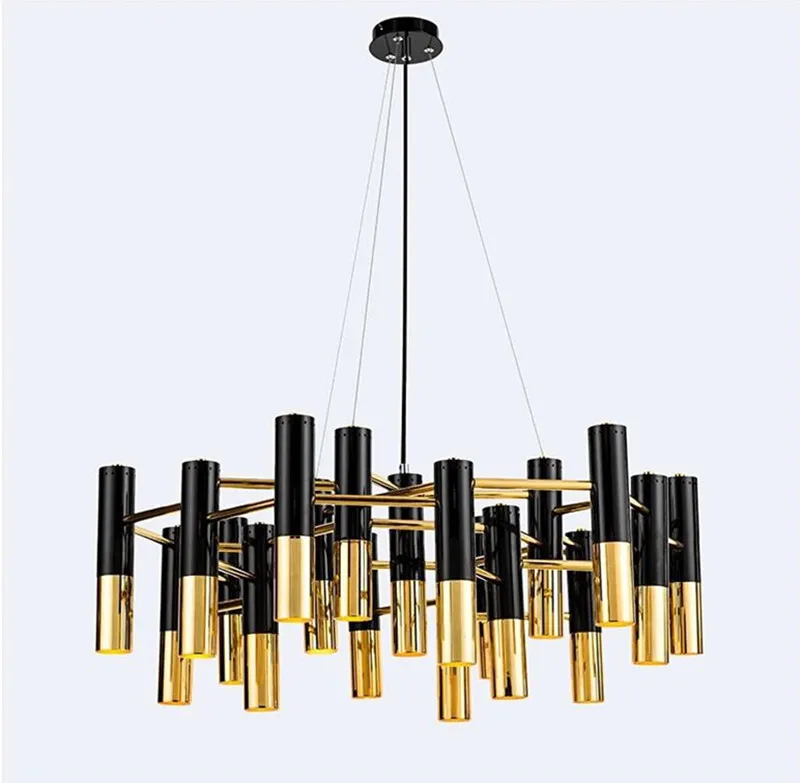 

IKE Mental Pipe Hanging Lamp Modern Hanging Light Fixture Simple Chandelier Dinning Room Hotel Home Deco Lighting PA0109