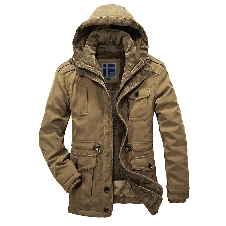 LKBEST, большие размеры, L-4XL, утепленные мужские парки, 2 шт., высокое качество, хлопок, зимнее пальто, мужская верхняя одежда с капюшоном, ветрозащитная мужская куртка