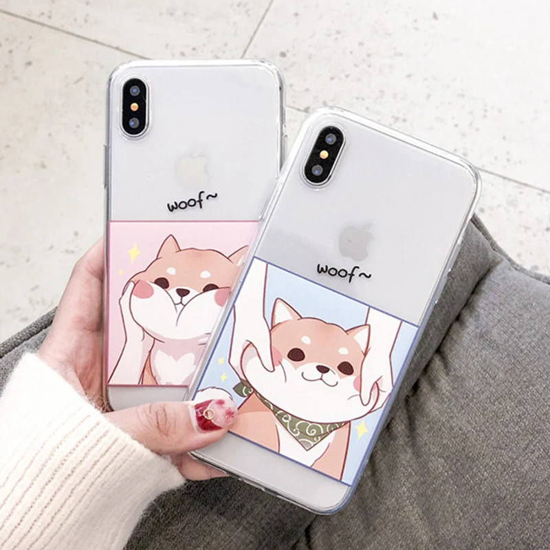 Мягкий чехол из ТПУ для iPhone 7 6 S 8 Plus с изображением собак мультфильмов X надписью