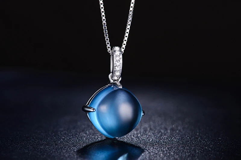 Кулон ZOCAI THE BLUE SECRET из натурального голубого топаза 7 0 карат 18 К белого золота +