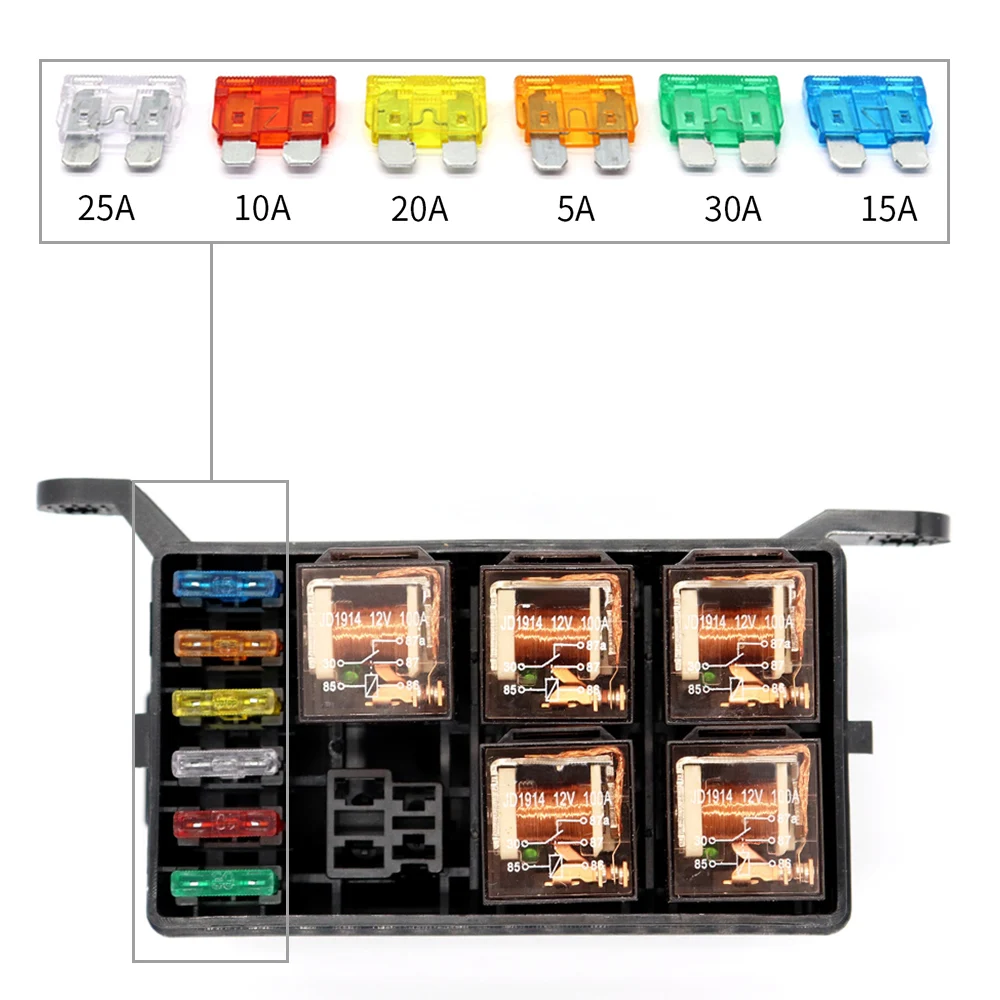 6 шт. предохранители универсальные для автомобильного и морского использования