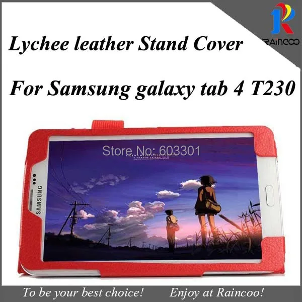 Кожаный чехол Lychee для Samsung galaxy tab 4 T230 Tab4 7 &quot7 0&quot T231 ультратонкий кожаный samsung t230