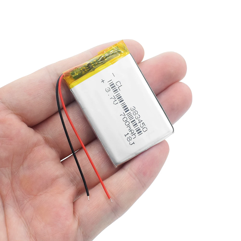 Литий полимерная батарея 383450 3 7 в 700 мАч с защитной панелью для MP3 GPS MP4 MP5