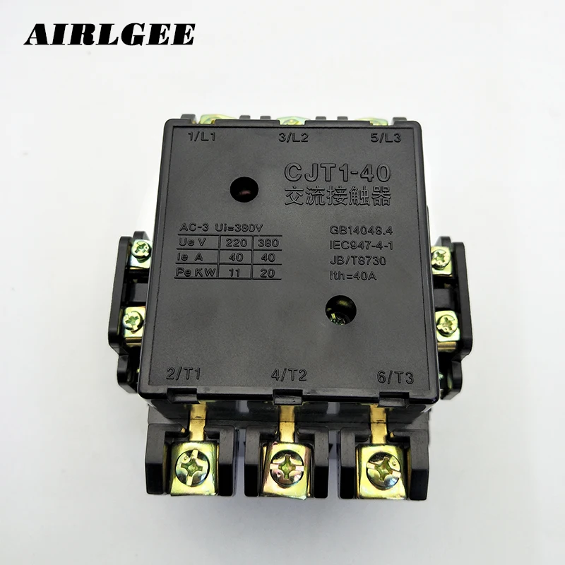 CJT1-40 контроль двигателя 40A 24V 50Hz катушка 3 Pole Phase 2NO 2NC Универсальный контактор