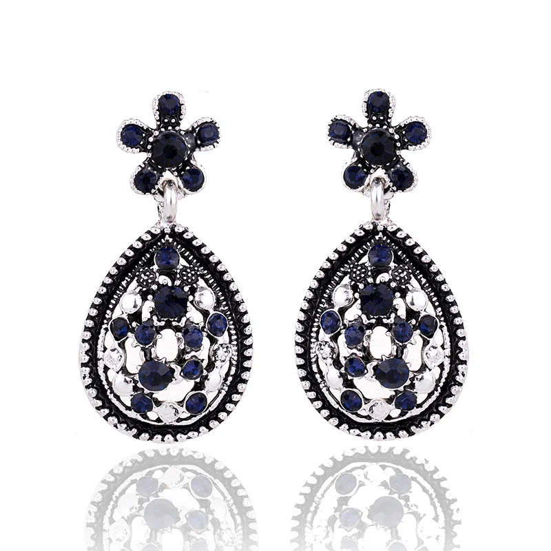 royal blue LUBOV элегантные разноцветные Круглые серьги-капли из акрилового камня подвеска петли Висячие серьги для женщин вечерние ювелирные изделия Новинка - Окраска металла: royal blue