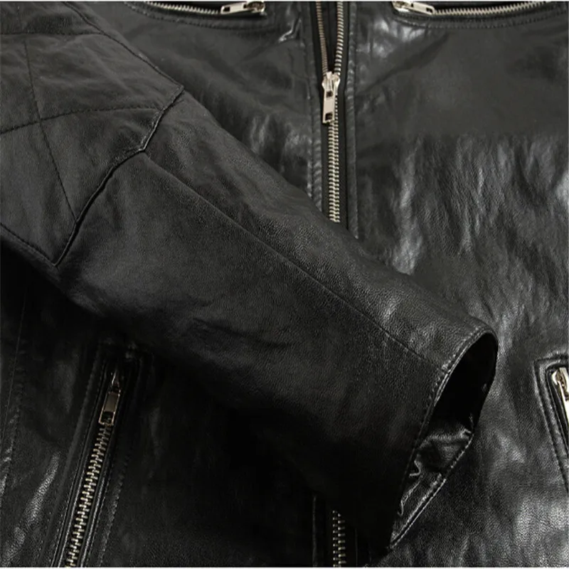 Модные панк стильная куртка Zip Slim Fit Искусственная кожа байкерская куртка мужской Зимние черные сапоги мотоциклетная кожаная куртка Для мужчин
